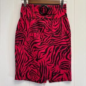 Vintage Womens Charlotte Russe Mob Wife Tiger Stripe Pencil Skirt Size S USA